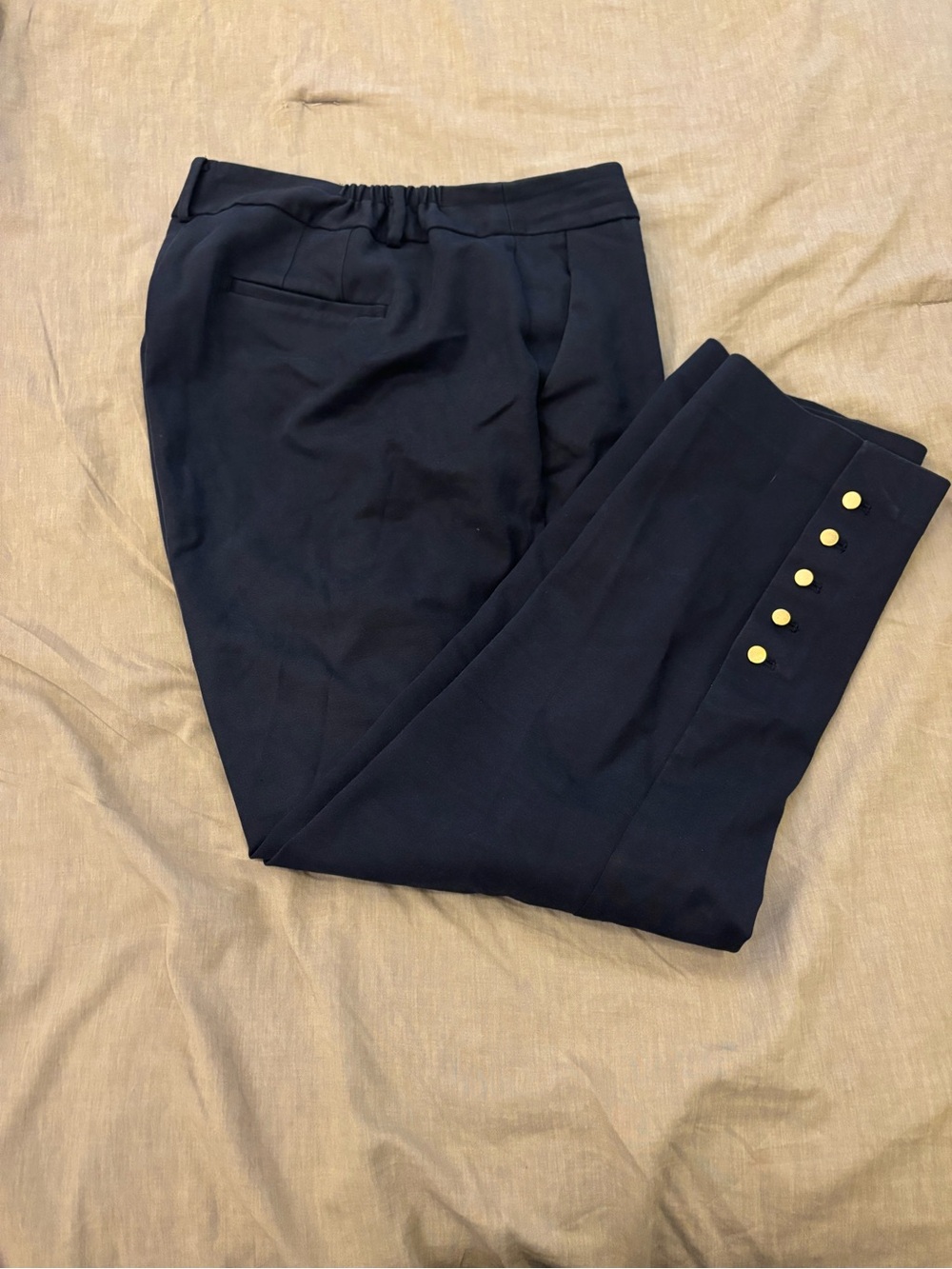 Talbot’s Navy Ankle Pants with Gold Accent Buttons 16WP